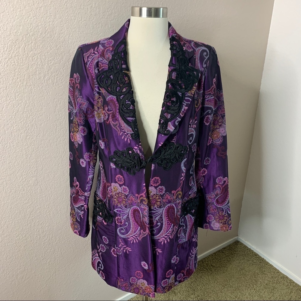 Vintage ISABEL Purple Paisley Tapestry Coat - Picture 15 of 15
